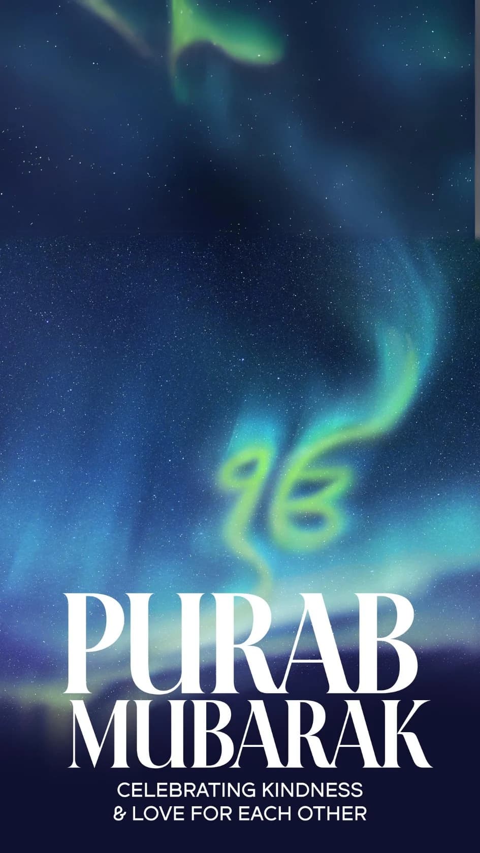 Ik Onkar in the northern lights, Purab Mubarak
