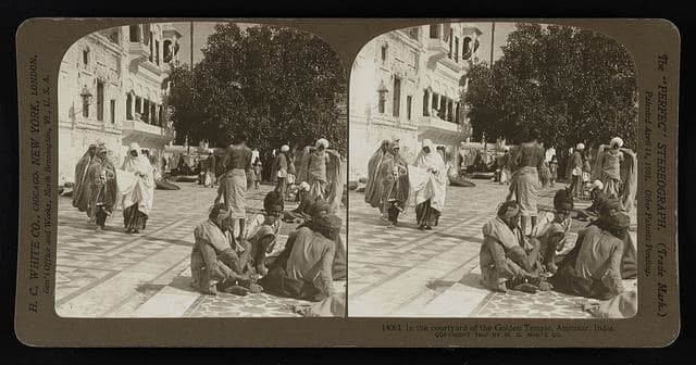 In the courtyard of the Golden Temple, Amritsar, India