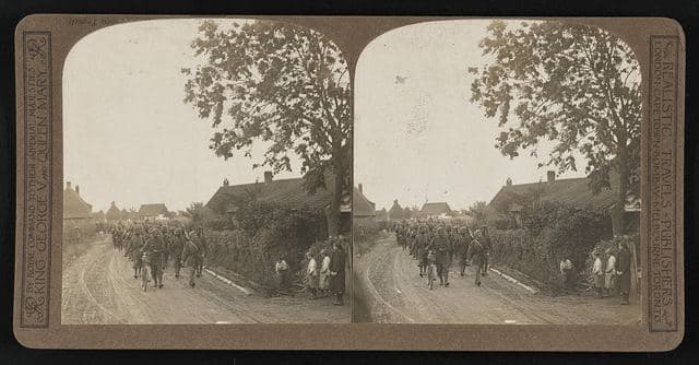 A Company of Sikhs under Lieut. Smyth, V.C. marching back from trenches
